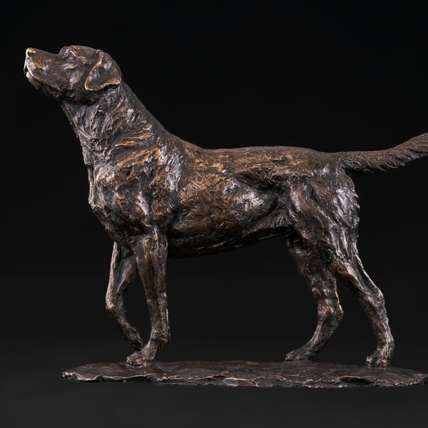 Foundry Bronze Standing Labrador Statue Small Bronze Metal Sculpture