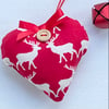 REINDEER CHRISTMAS HEART DECORATION