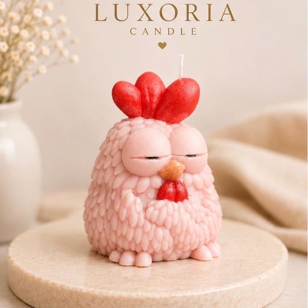 Funny Chicken Candle Handmade Chicken Candle Farmhouse Decor Cute Animal Candle 