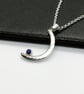 Sapphire crescent moon pendant sterling silver - Image 7
