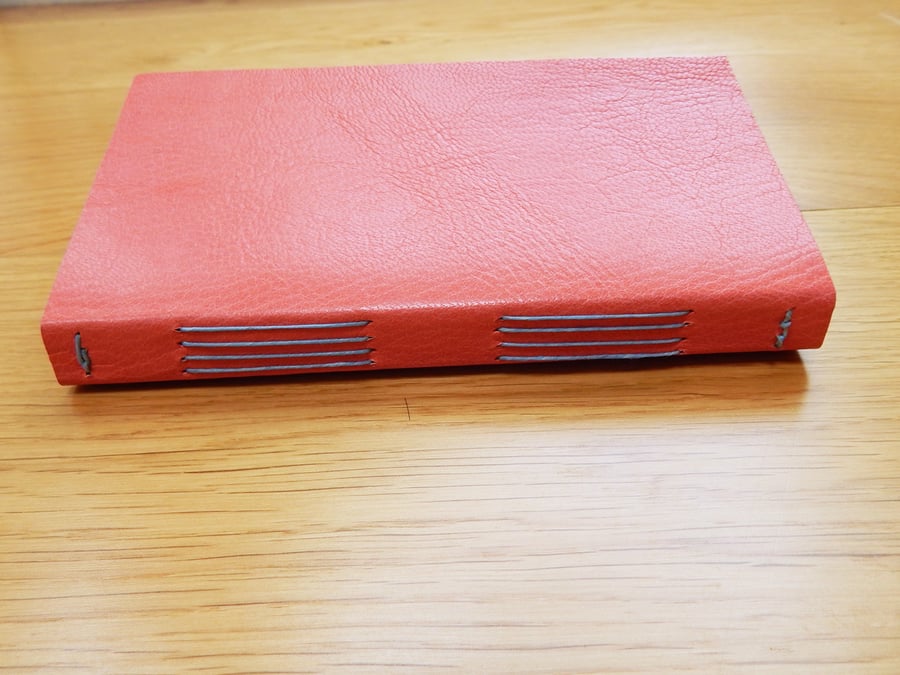 Coral Pink Leather Journal, Hand Made Notebook - Mothers Day, Gifts for Girls 