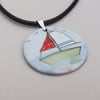 Sailing Boat Enamelled Pendant