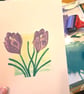An original handprinted linoprint of Crocuses - Image 3