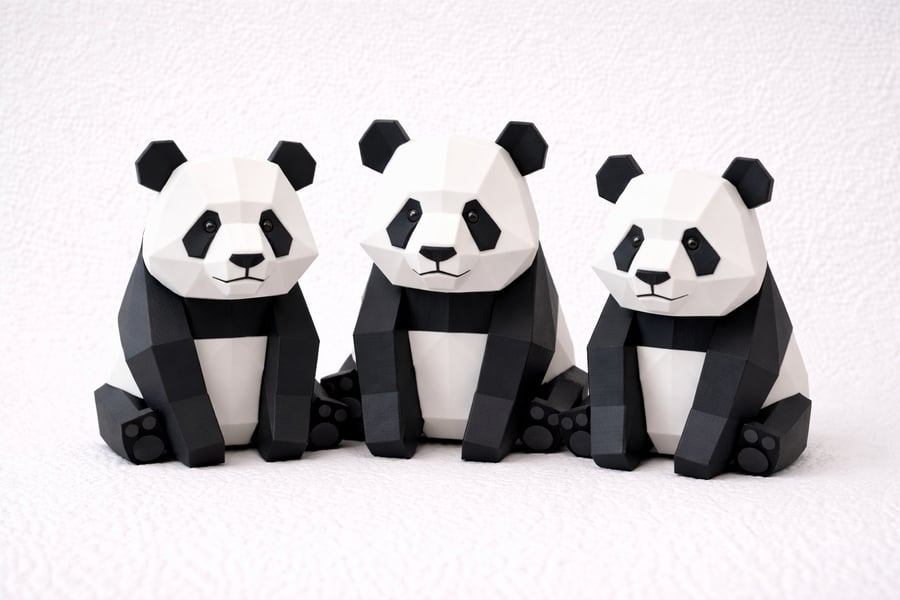 Handmade Origami Panda Bear Figurine