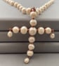 Copper Wire Wrap Ivory Cultured Pearl Cross Necklace - Image 8