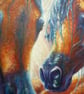Four bay Arabian Horses oil on panoramic wide canvas - Image 6