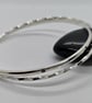 Silver Twisted Bangles with Turquoise Swarovski Zirconias - Image 2