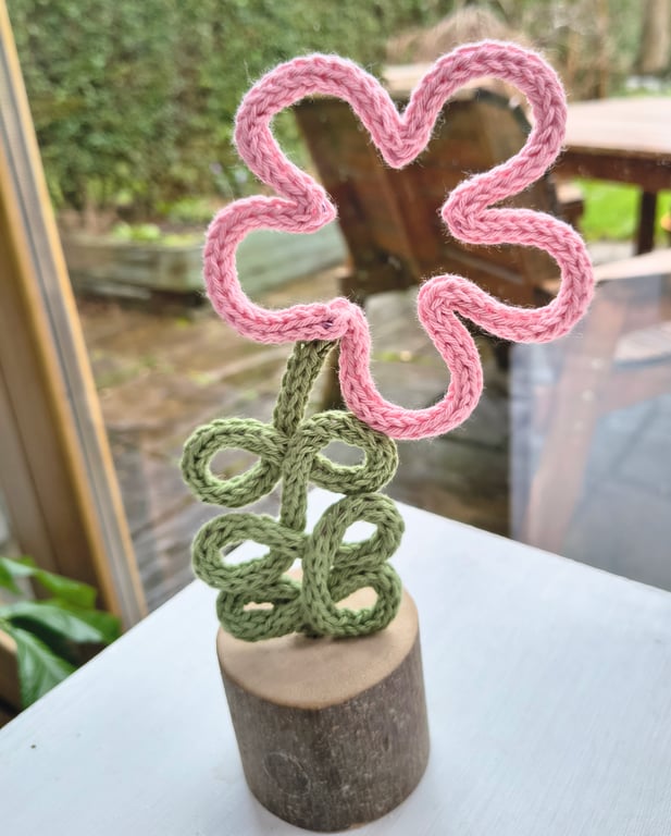 Knitted Bog Pimpernel flower - from Shetland FREE POSTAGE