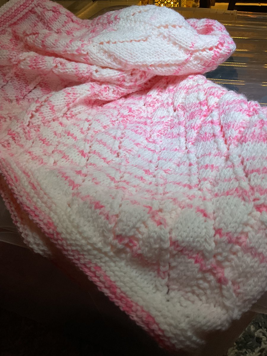 Hand knitted baby blanket