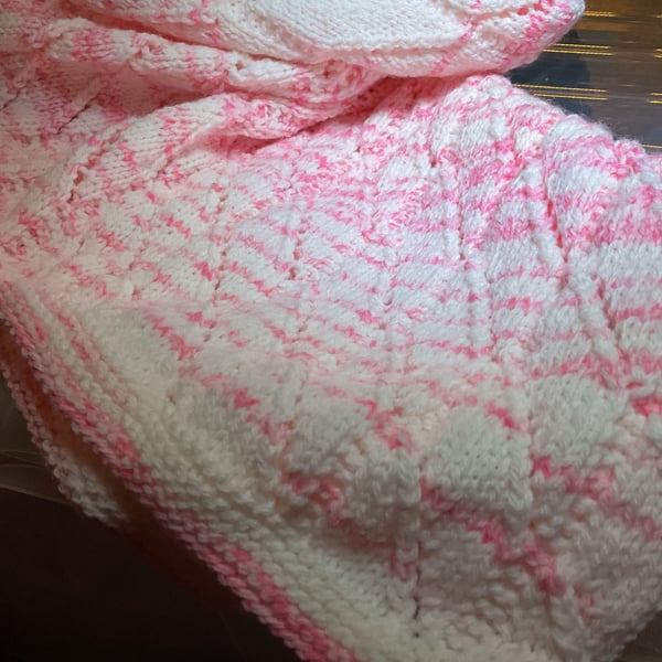 Hand knitted baby blanket