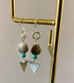 Stainless Steel Triangle Charm Earrings. - Image 1