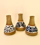 BLUE AND WHITE STONEWARE CERAMIC BUD VASE