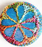Buttons 1 inch button Hand Dyed Silks and Cottons Free Machine Embroidery Button