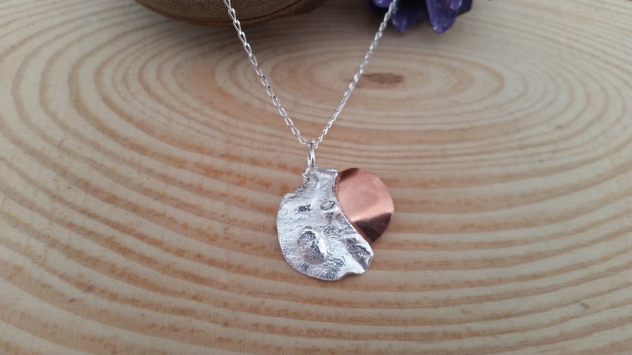 Sterling Silver and Copper Conker Necklace