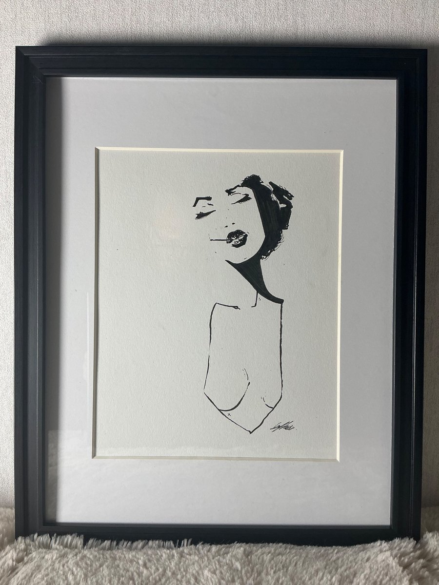 A4 original artwork - one of a kind - Nude - Portrait - signed
