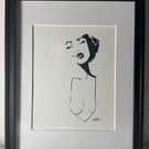 A4 original artwork - one of a kind - Nude - Portrait - signed
