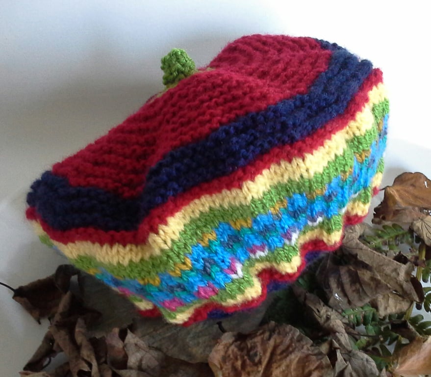 Designer Hand Knitted Fairisle Toddler's Hat  1-2 years size