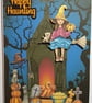 Happy Haunting Halloween Card Witch Cats Graveyard Spooky Crypt 3D Luxury - Image 1
