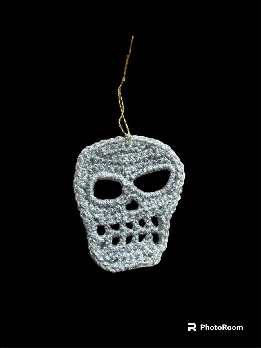 Grey Crochet Skull- Halloween