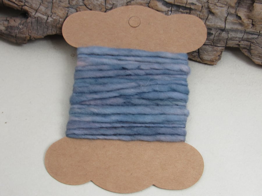 2.5m Hand Dyed Natural Cochineal Dye Lilac Handspun Corriedale Yarn