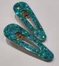 Light Blue Glitter Hair Clips