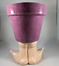 Purple Ceramic Novelty Garden Home Plant Flower Herb Pot Planter Container. - Image 3