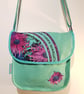 Turquise and purple flowers shoulder bag  - Image 1