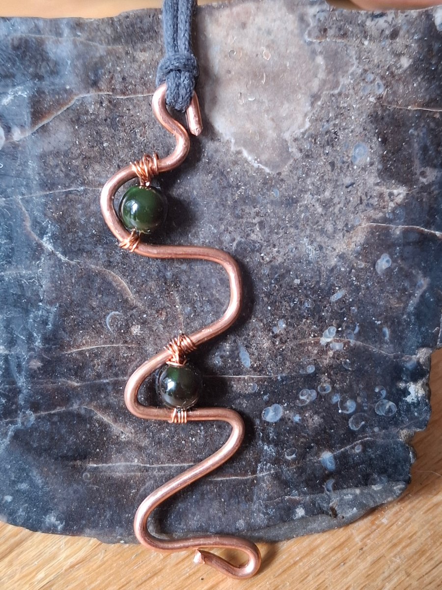 Handmade copper wire pendant 