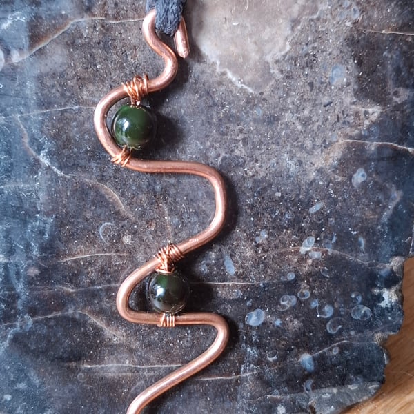 Handmade copper wire pendant 