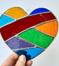 Stained Glass Patchwork Heart Suncatcher - Handing Decoration - Multi coloured - Image 4