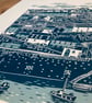 Mevagissey, Cornwall two-colour A3 linocut screen-print - Image 4