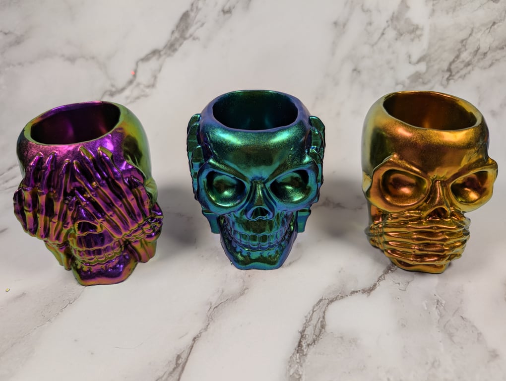 Resin Skull Jar – Chromatic Inferno