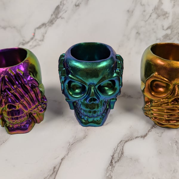 Resin Skull Jar – Chromatic Inferno