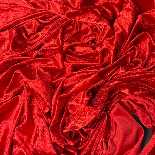 3 meters red crush velvet fabric polyester 58"wide