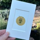 Original tiny miniature artwork ACEO British Shieldbug insect watercolour art.