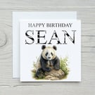 Personalised Panda Birthday Card. Design 6