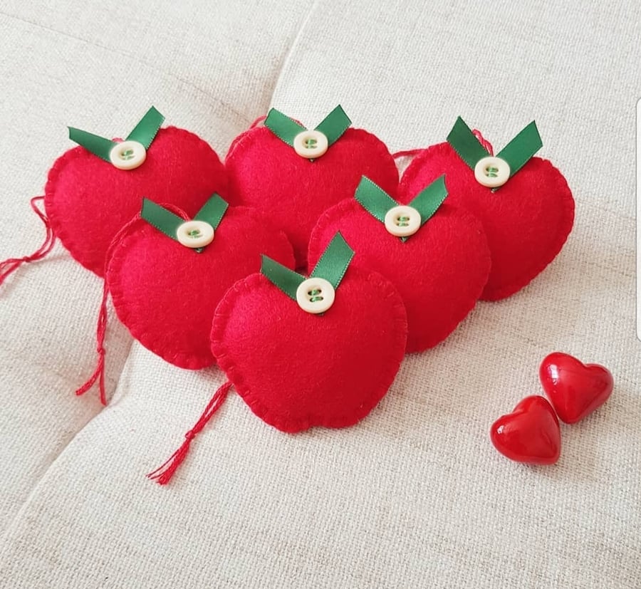 Set of 6 Rosy Apples 