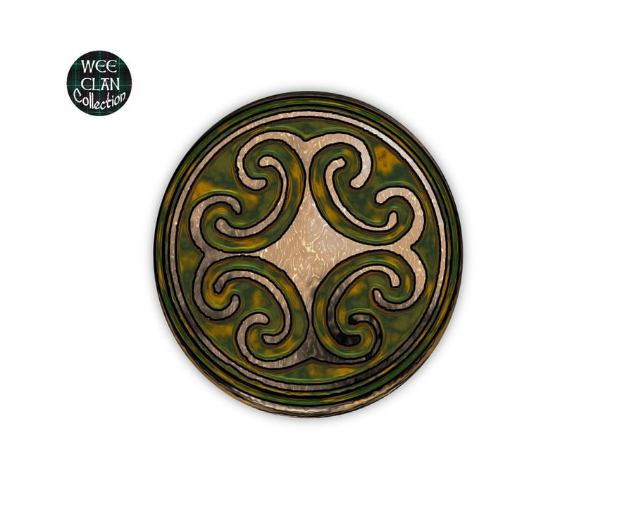 Celtic Inspired Bronze knot on green shield Vinyl Sticker For Phone, Laptop, Tab