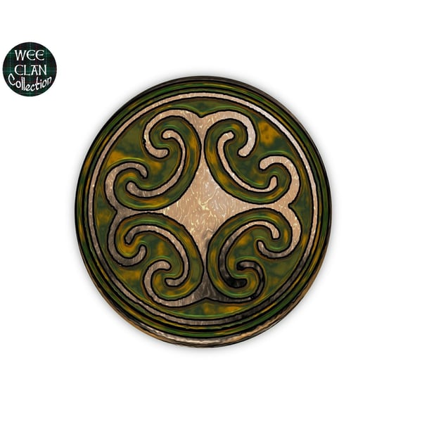 Celtic Inspired Bronze knot on green shield Vinyl Sticker For Phone, Laptop, Tab