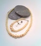 Necklace, Bracelet and Earrings Made Using Cream Pearls, Pearl Jewellery - Image 1
