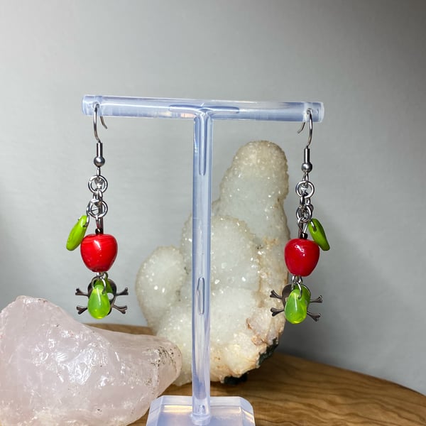 Snow White inspired Poisoned Apple Earrings 