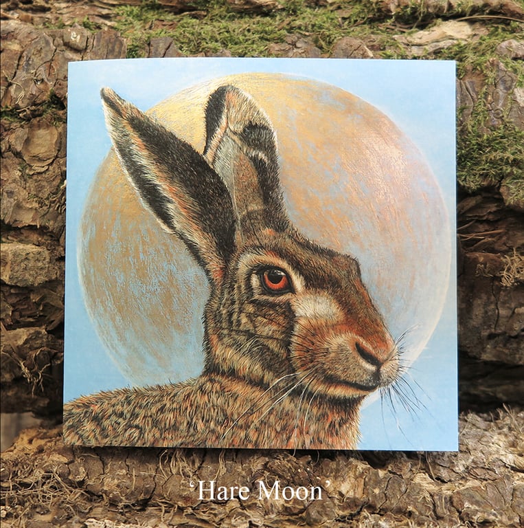 Hare Moon - Blank Greetings Card
