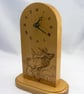 Mantle clock with pyrographed stag on - Image 3