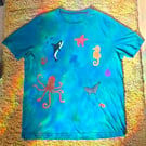 Handpainted ocean themed top