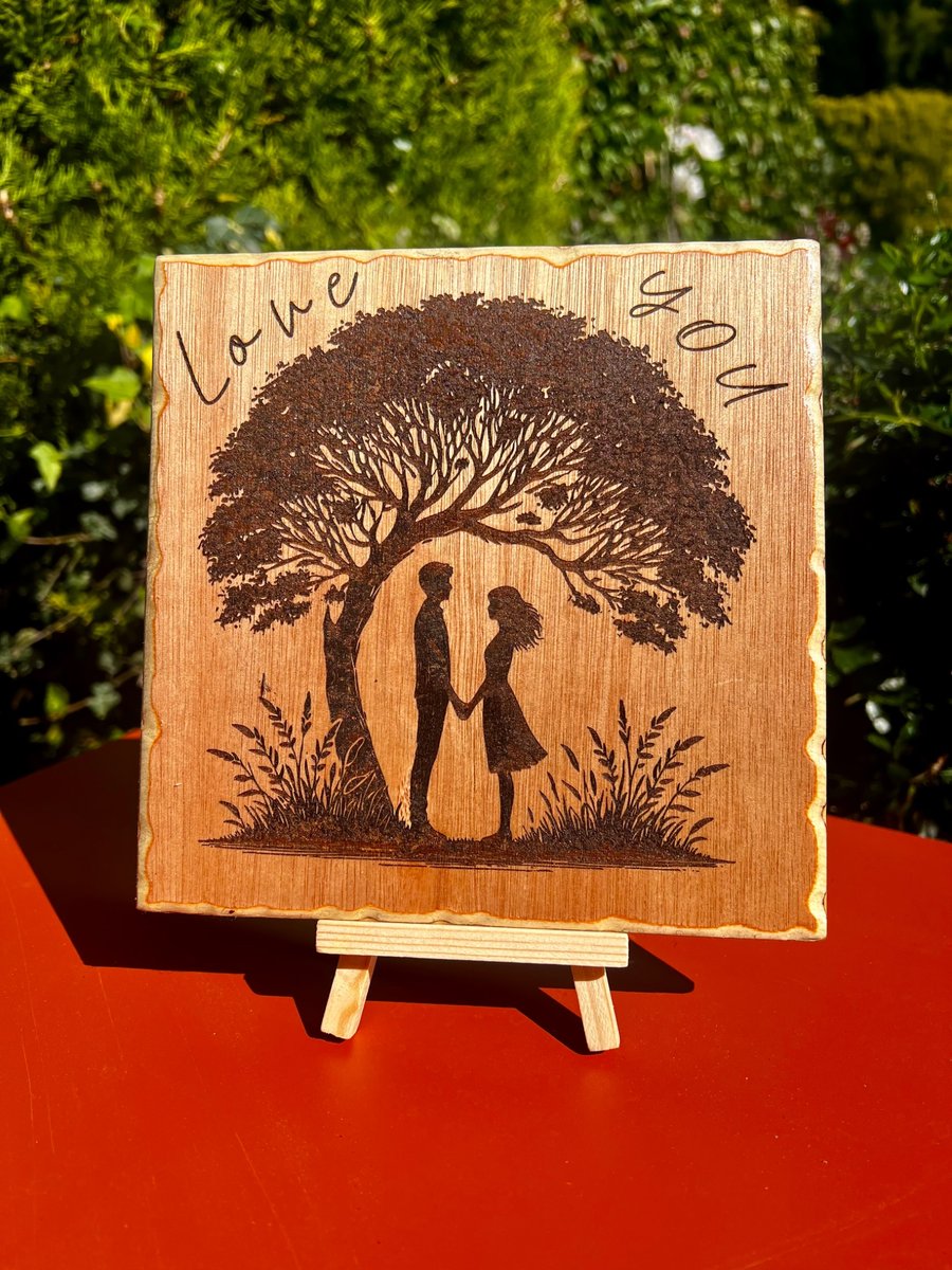 Love you. Bespoke wooden plaque 