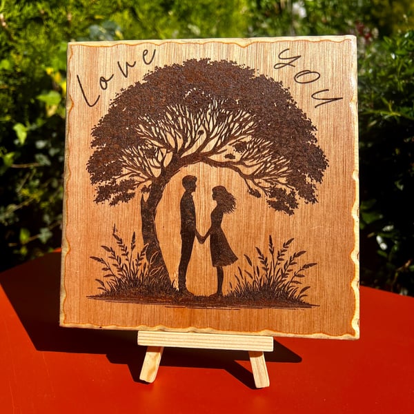 Love you. Bespoke wooden plaque 