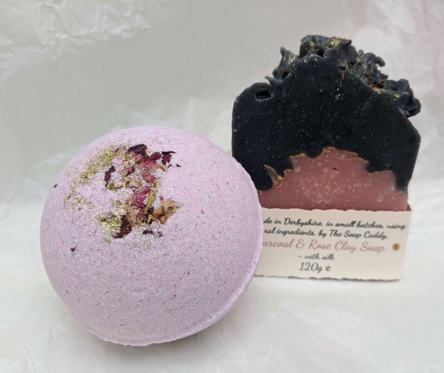 Soap and Bath Bomb- Rose Clay- half price.