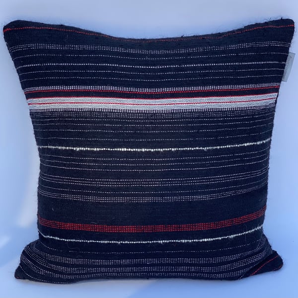Walk 5: Hand woven 100% wool cushion, designed and made by Yvonne Skelton