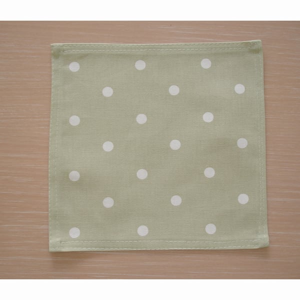 Small 36" Square Polka Dot Tablecloth Sage Green Spots Coffee Picnic Table Decor