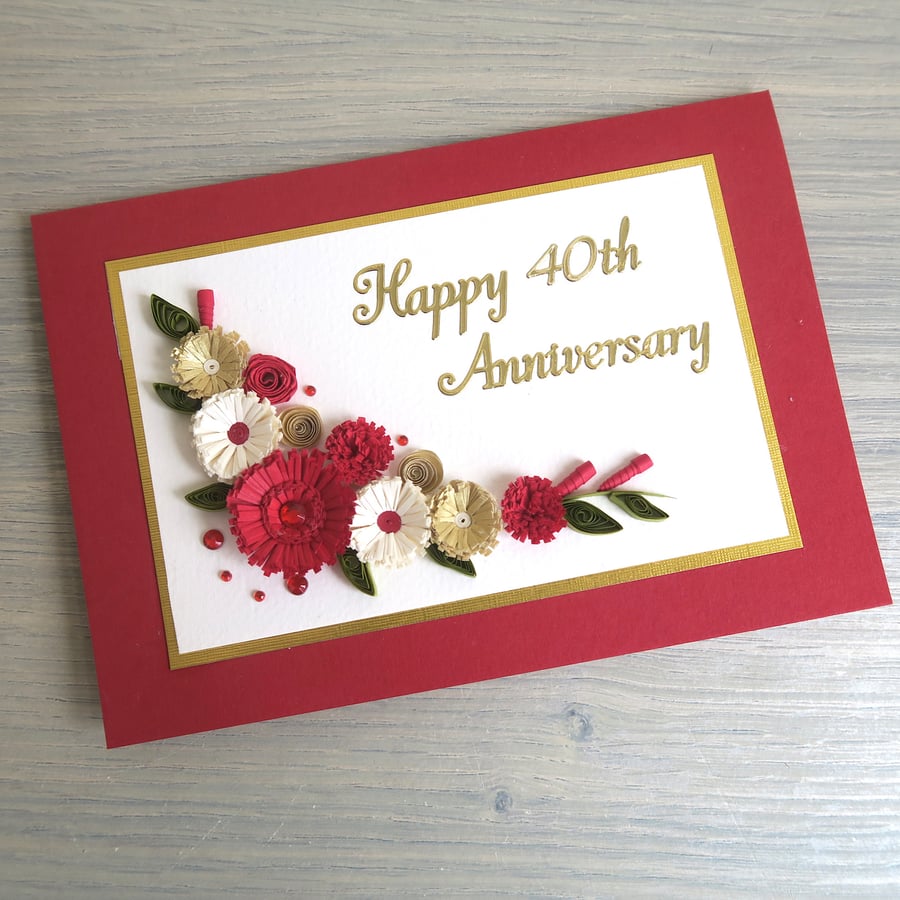 Happy 40th ruby wedding anniversary congratulations card